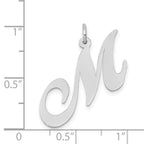 FJC Finejewelers 14 kt White Gold Large Fancy Script Letter M Initial Charm