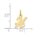 FJC Finejewelers 14 kt Yellow Gold Small Script Letter H Initial Charm