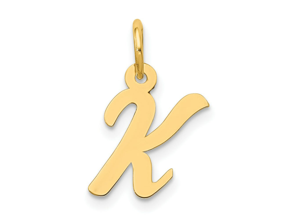 FJC Finejewelers 14 kt Yellow Gold Small Script Letter K Initial Charm