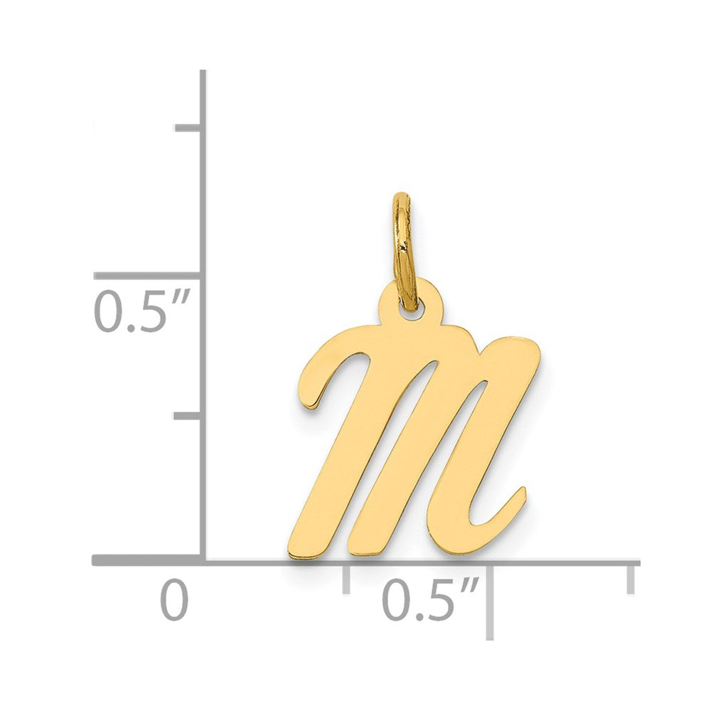 FJC Finejewelers 14 kt Yellow Gold Small Script Letter M Initial Charm