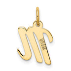 FJC Finejewelers 14 kt Yellow Gold Small Script Letter M Initial Charm