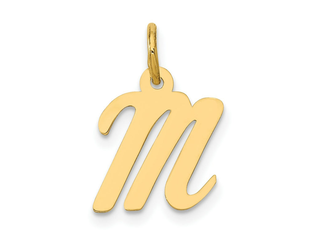 FJC Finejewelers 14 kt Yellow Gold Small Script Letter M Initial Charm