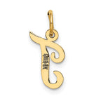 FJC Finejewelers 14 kt Yellow Gold Small Script Letter T Initial Charm