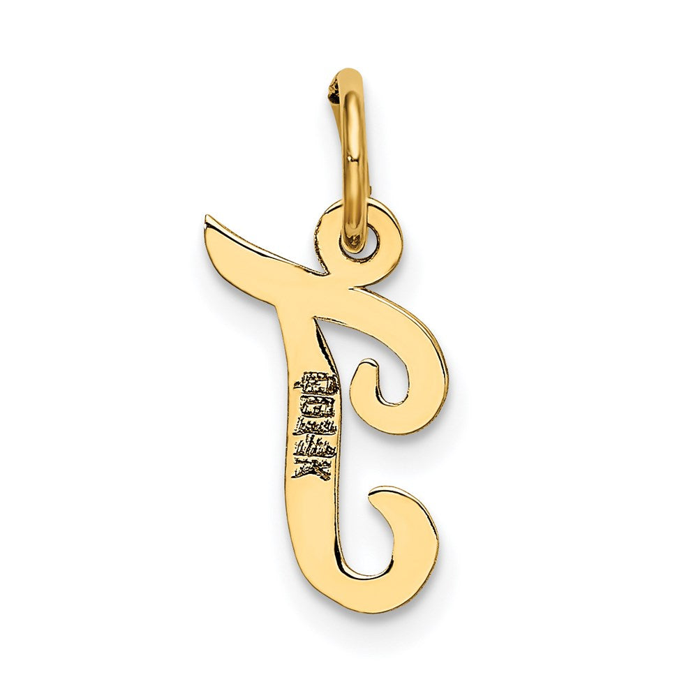 FJC Finejewelers 14 kt Yellow Gold Small Script Letter T Initial Charm
