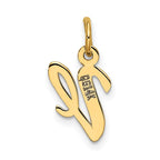 FJC Finejewelers 14 kt Yellow Gold Small Script Letter V Initial Charm