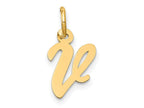 FJC Finejewelers 14 kt Yellow Gold Small Script Letter V Initial Charm