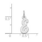 FJC Finejewelers 14 kt White Gold Small Script Letter E Initial Charm