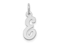 FJC Finejewelers 14 kt White Gold Small Script Letter E Initial Charm