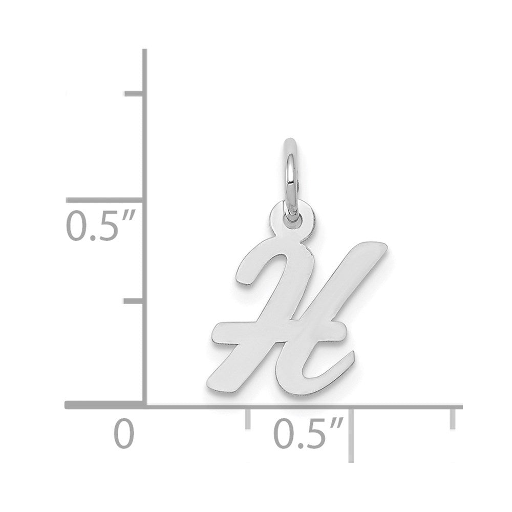 FJC Finejewelers 14 kt White Gold Small Script Letter H Initial Charm