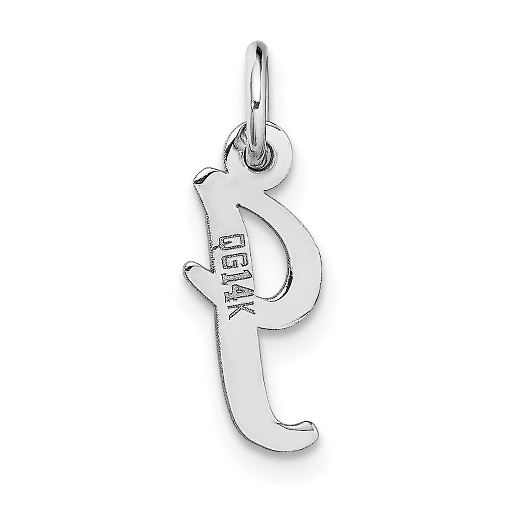 FJC Finejewelers 14 kt White Gold Small Script Letter I Initial Charm