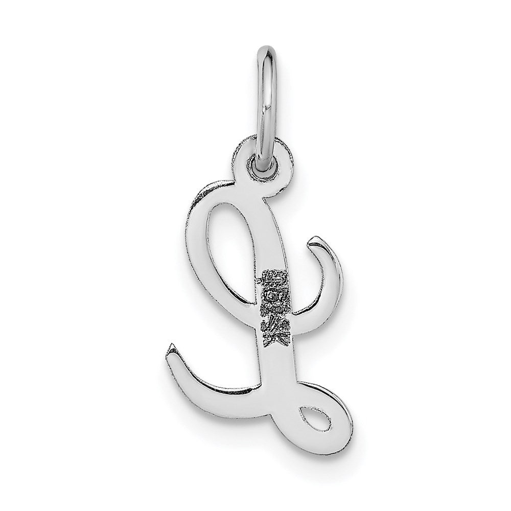 FJC Finejewelers 14 kt White Gold Small Script Letter L Initial Charm