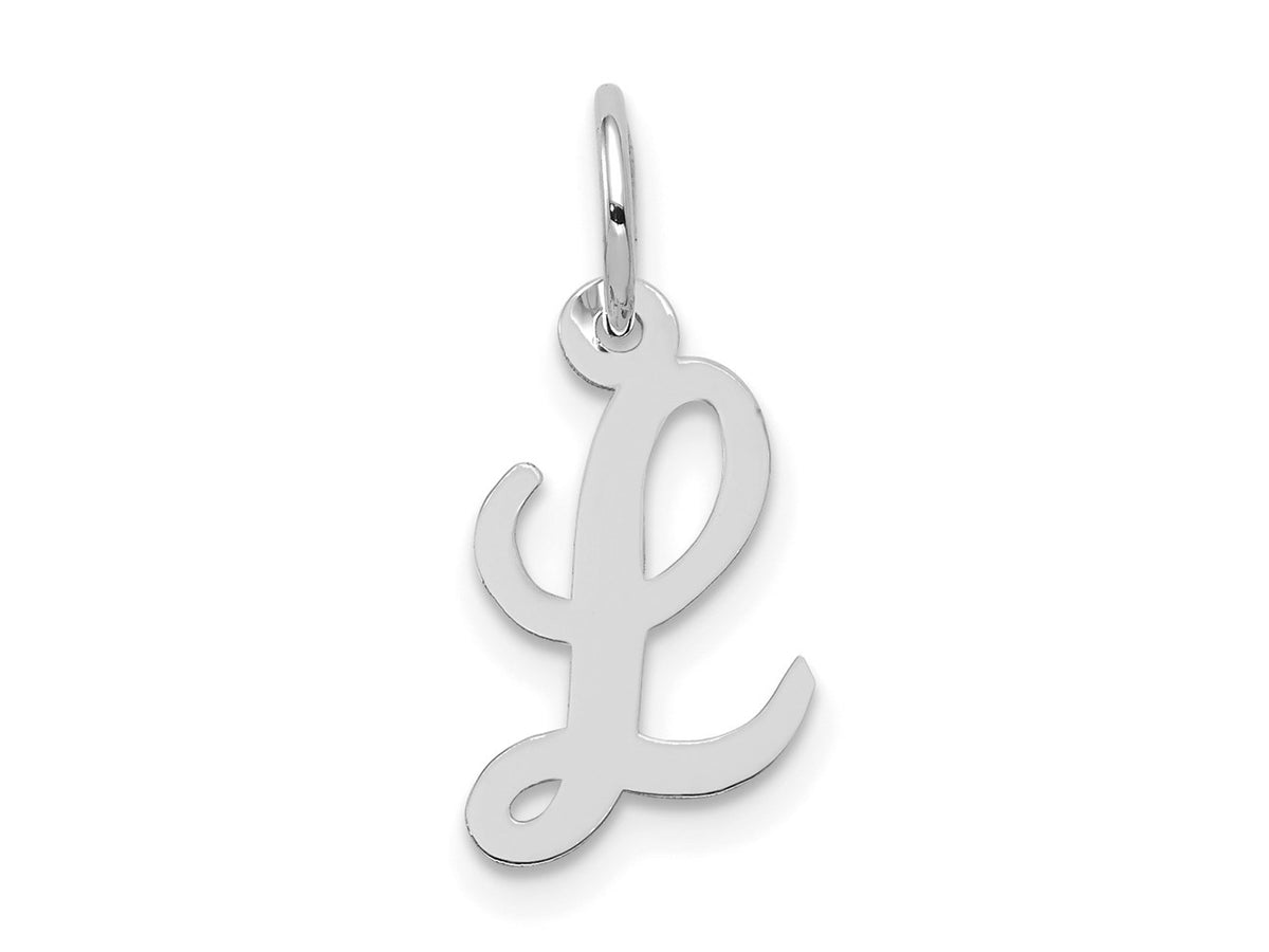 FJC Finejewelers 14 kt White Gold Small Script Letter L Initial Charm