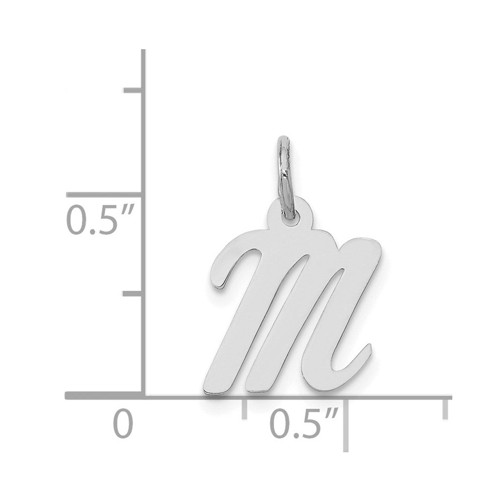 FJC Finejewelers 14 kt White Gold Small Script Letter M Initial Charm