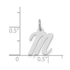 FJC Finejewelers 14 kt White Gold Small Script Letter M Initial Charm
