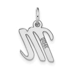FJC Finejewelers 14 kt White Gold Small Script Letter M Initial Charm