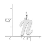 FJC Finejewelers 14 kt White Gold Small Script Letter N Initial Charm
