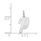 FJC Finejewelers 14 kt White Gold Small Script Letter P Initial Charm