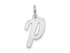 FJC Finejewelers 14 kt White Gold Small Script Letter P Initial Charm