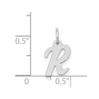 FJC Finejewelers 14 kt White Gold Small Script Letter R Initial Charm