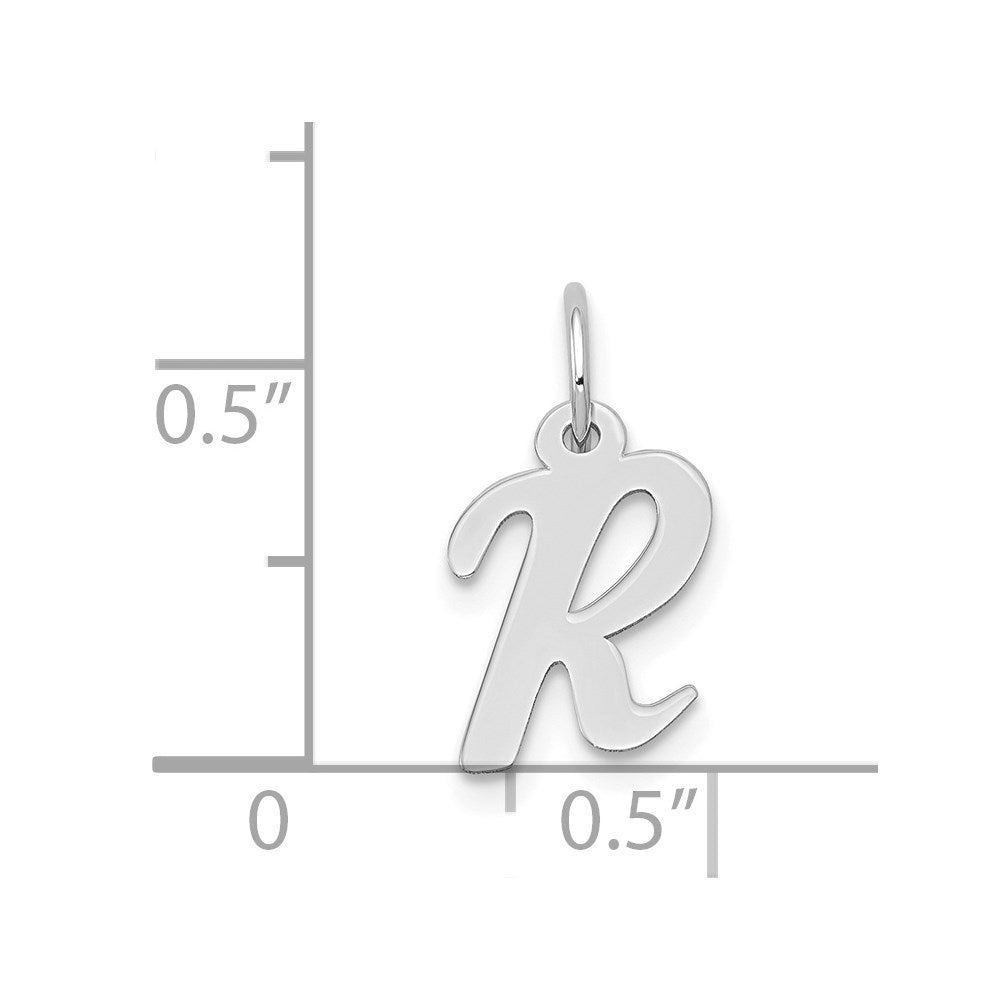 FJC Finejewelers 14 kt White Gold Small Script Letter R Initial Charm