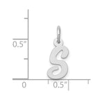 FJC Finejewelers 14 kt White Gold Small Script Letter S Initial Charm