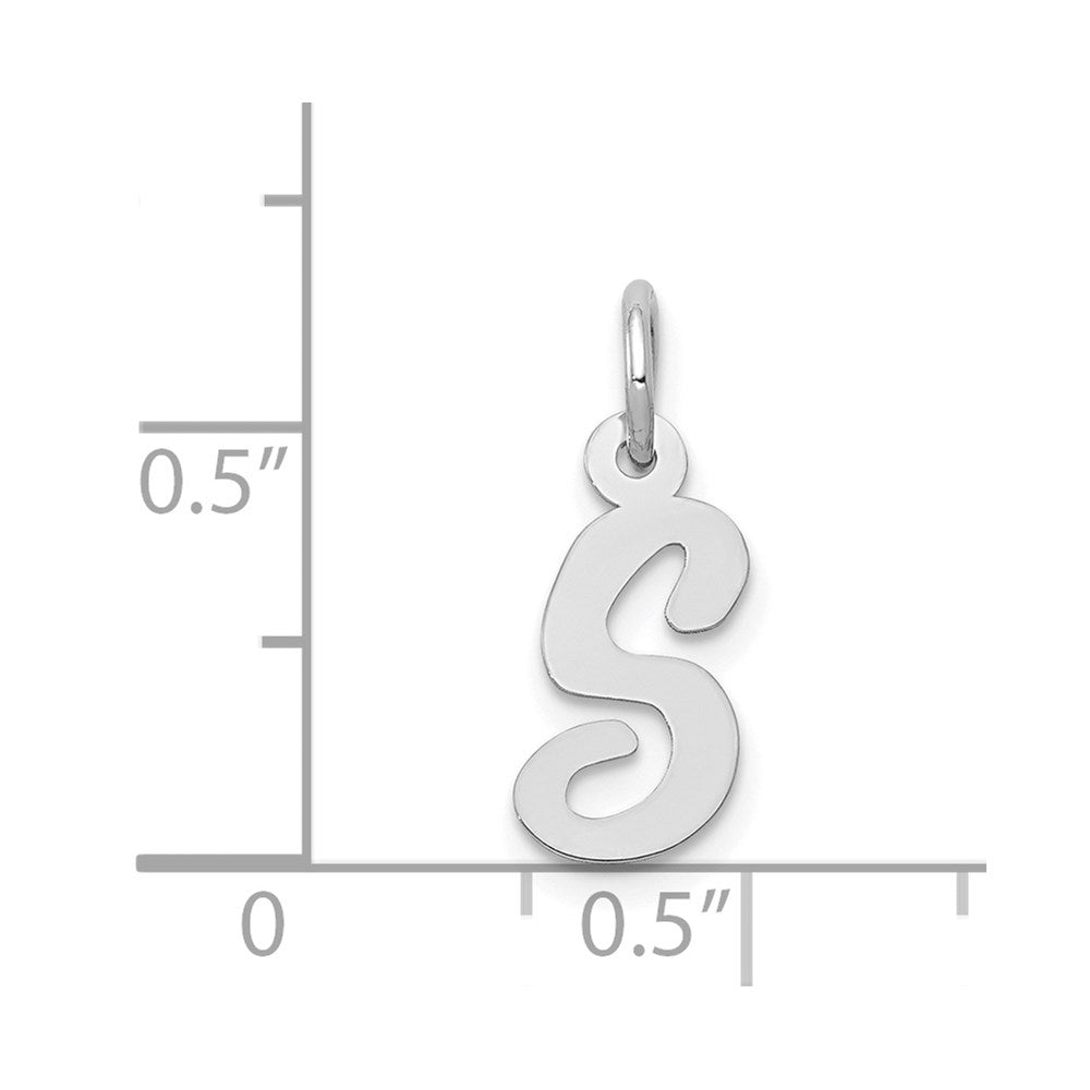 FJC Finejewelers 14 kt White Gold Small Script Letter S Initial Charm
