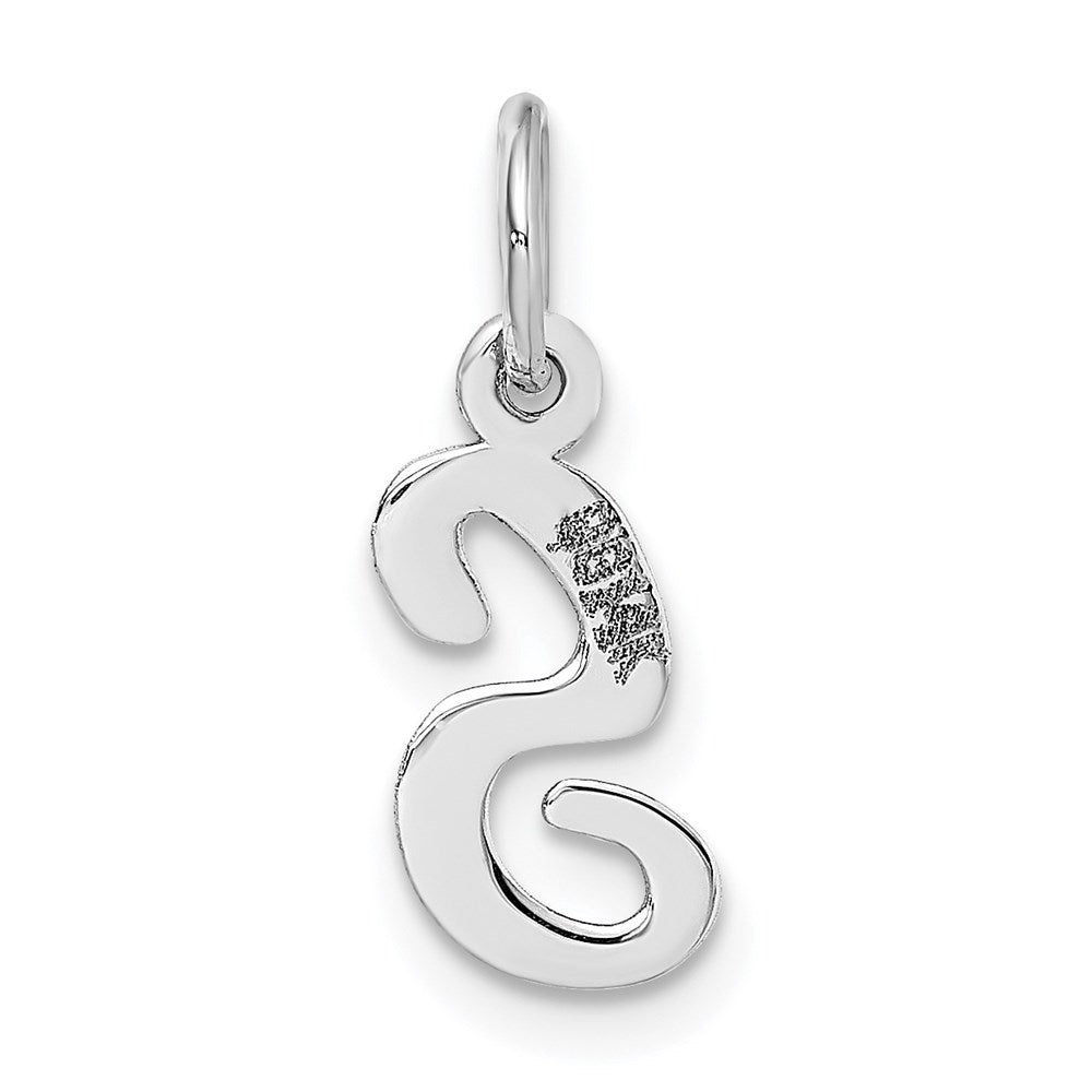FJC Finejewelers 14 kt White Gold Small Script Letter S Initial Charm
