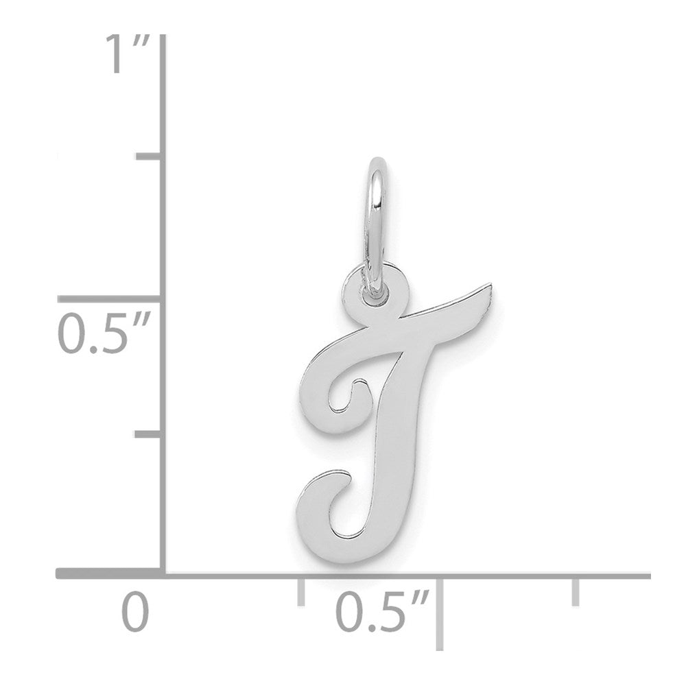 FJC Finejewelers 14 kt White Gold Small Script Letter T Initial Charm