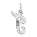 FJC Finejewelers 14 kt White Gold Small Script Letter T Initial Charm