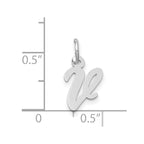 FJC Finejewelers 14 kt White Gold Small Script Letter V Initial Charm