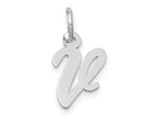 FJC Finejewelers 14 kt White Gold Small Script Letter V Initial Charm