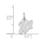 FJC Finejewelers 14 kt White Gold Small Script Letter W Initial Charm