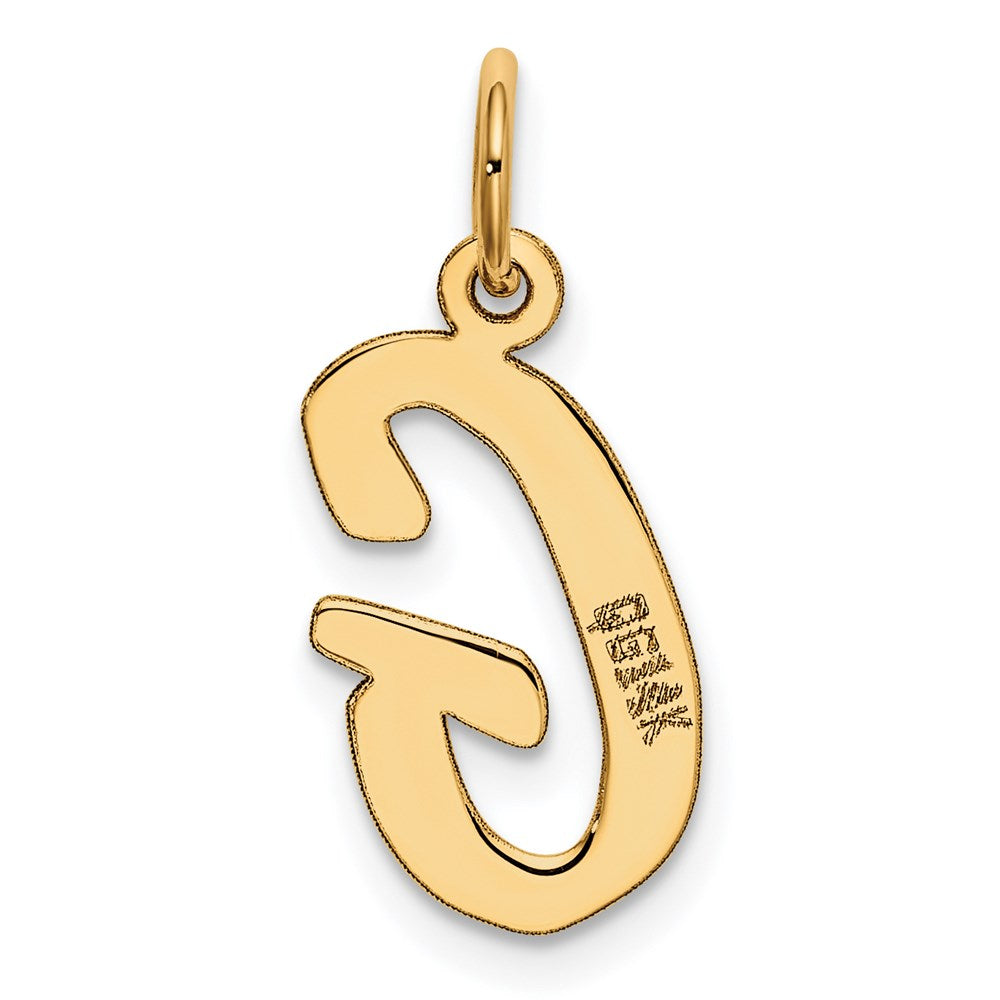 FJC Finejewelers 14 kt Yellow Gold Medium Script Letter G Initial Charm