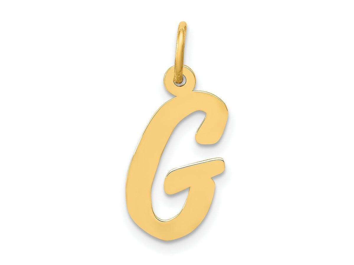 FJC Finejewelers 14 kt Yellow Gold Medium Script Letter G Initial Charm