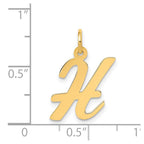 FJC Finejewelers 14 kt Yellow Gold Medium Script Letter H Initial Charm
