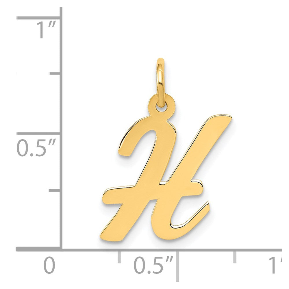 FJC Finejewelers 14 kt Yellow Gold Medium Script Letter H Initial Charm