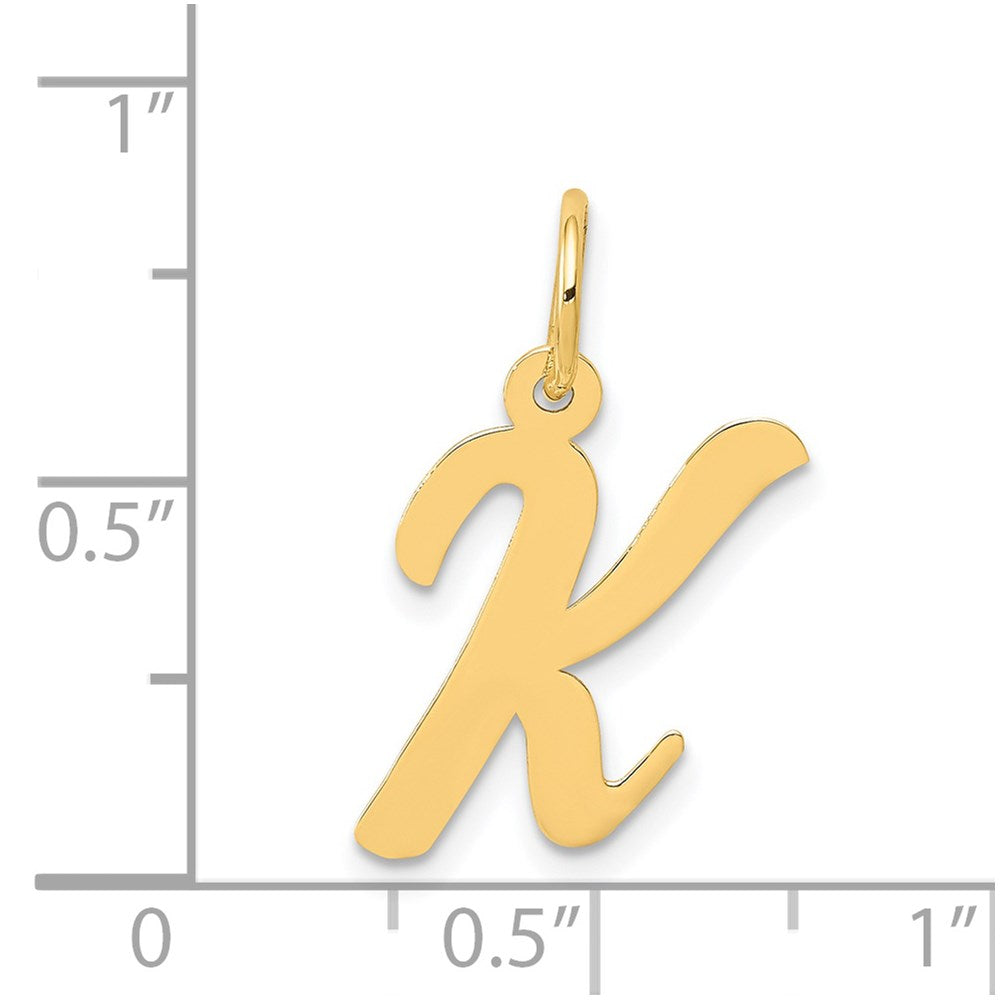 FJC Finejewelers 14 kt Yellow Gold Medium Script Letter K Initial Charm