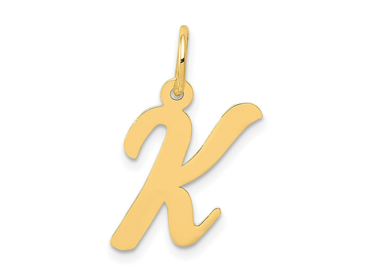 FJC Finejewelers 14 kt Yellow Gold Medium Script Letter K Initial Charm