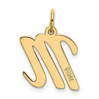FJC Finejewelers 14 kt Yellow Gold Medium Script Letter M Initial Charm