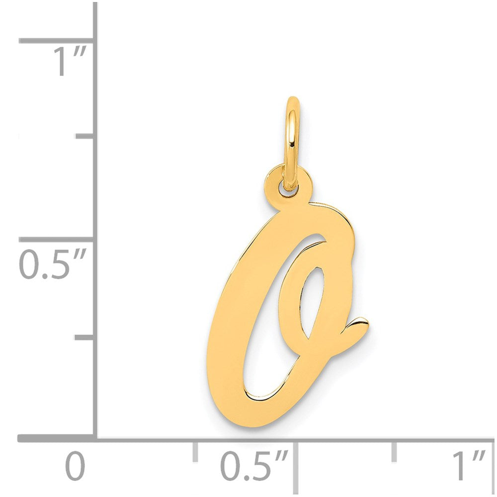 FJC Finejewelers 14 kt Yellow Gold Medium Script Letter O Initial Charm