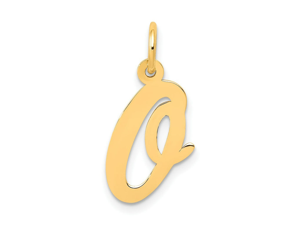 FJC Finejewelers 14 kt Yellow Gold Medium Script Letter O Initial Charm