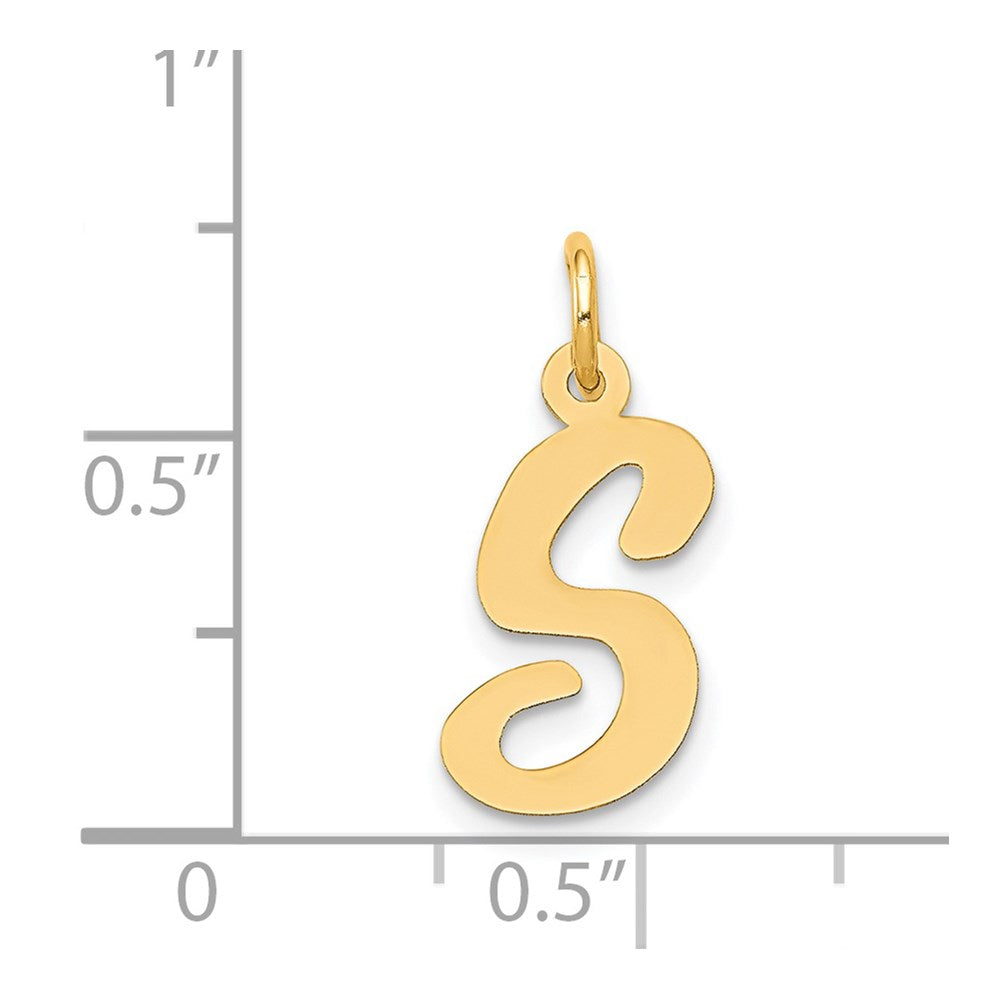 FJC Finejewelers 14 kt Yellow Gold Medium Script Letter S Initial Charm