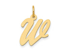 FJC Finejewelers 14 kt Yellow Gold Medium Script Letter W Initial Charm