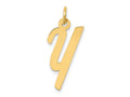 FJC Finejewelers 14 kt Yellow Gold Medium Script Letter Y Initial Charm