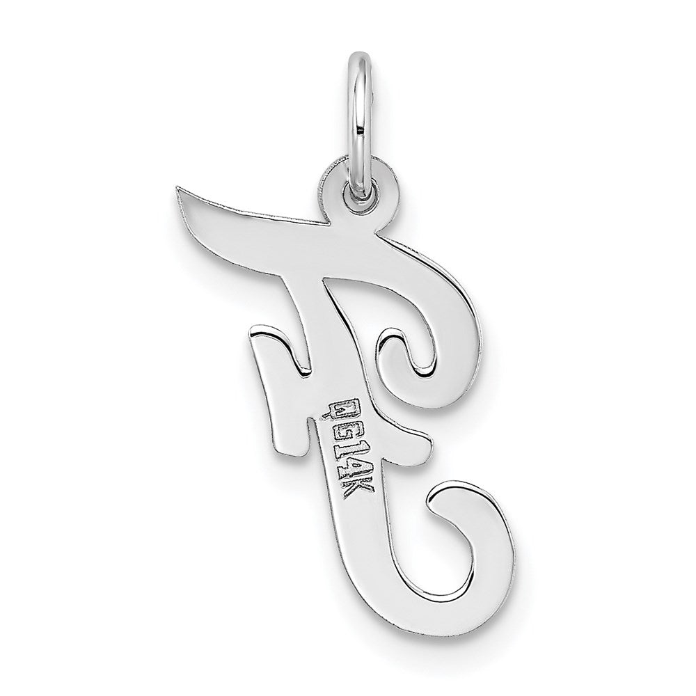FJC Finejewelers 14 kt White Gold Medium Script Letter F Initial Charm