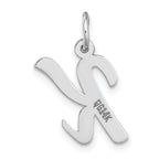 FJC Finejewelers 14 kt White Gold Medium Script Letter K Initial Charm