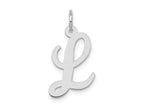 FJC Finejewelers 14 kt White Gold Medium Script Letter L Initial Charm