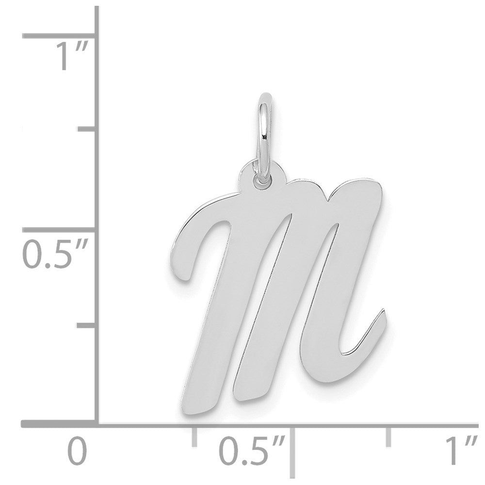 FJC Finejewelers 14 kt White Gold Medium Script Letter M Initial Charm