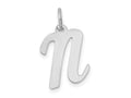 FJC Finejewelers 14 kt White Gold Medium Script Letter N Initial Charm