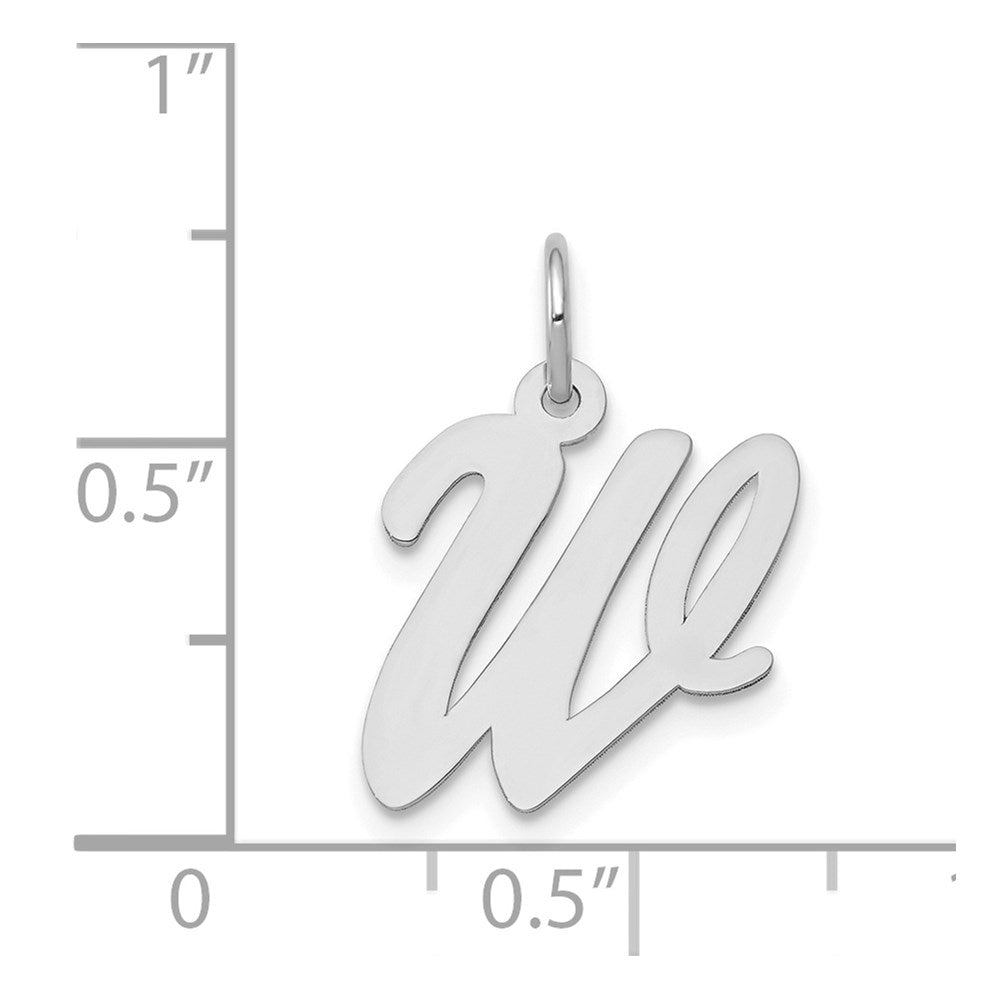 FJC Finejewelers 14 kt White Gold Medium Script Letter W Initial Charm